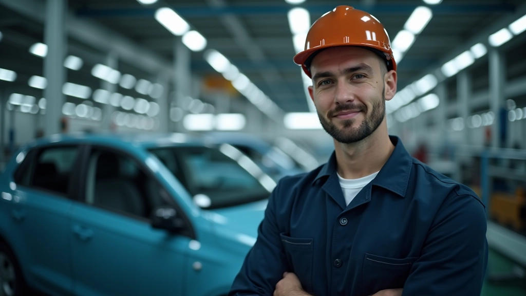 Moderní automobilová výroba v továrně Škoda Auto, roboti a pracovníci na lince, montáž vozů