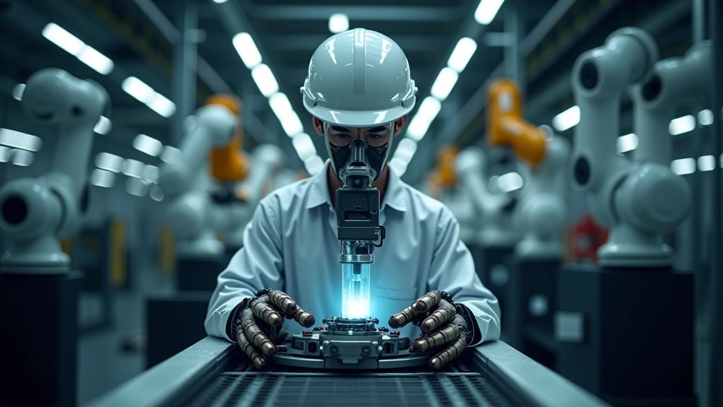 Moderní továrna s robotickými rameny při montáži automobilových součástí